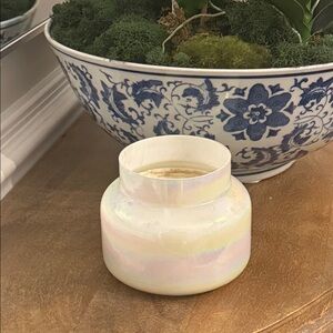 Anthropologie Candle Opalescent Glass Container volcano